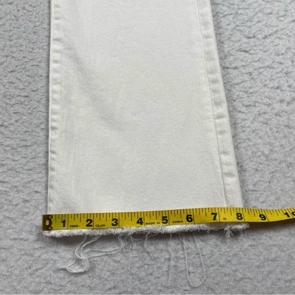 Mother Jeans Womens 29 White Denim High Rise Flare Hustler Ankle Fray Coastal - Picture 5 of 11